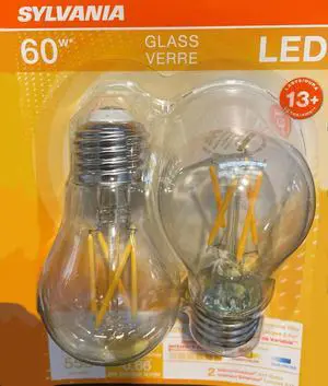 (2 pack) Sylvania Vintage Filament LED 60 watt equivalent, Dimmable A15, Soft White