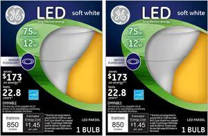 (2 pack) GE LED Long Neck 75 watt equivalent Par30 LED Dimmable Light Bulb (2 pack) GE LED Long Neck 75 watt equivalent Par30 LED Dimmable Light Bulb