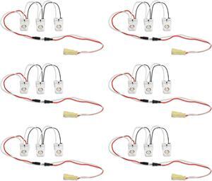 (6 kits) GE 32083 - 3-Lamp Wiring Harness Kit for LED Tubes;  Each Kit includes (3) Pre-Wired Non-Shunted Sockets In-Line Fuse Quick Disconnect (BT8-3L-KIT/NS)
