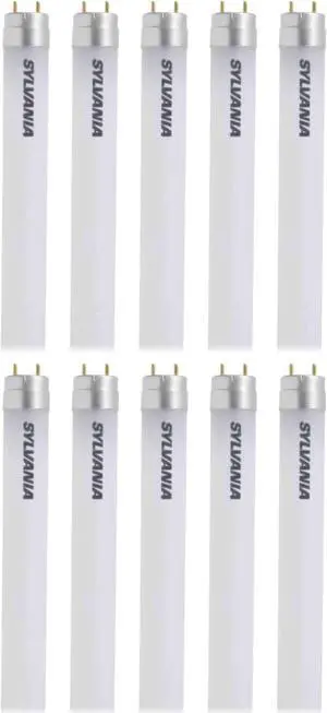 (case of 10) Sylvania 79545 - Substitube Type A Plug and Play 48 inch LED Straight T8 Tube Light Bulb for Replacing Fluorescents, 3500K Neutral White, 1600 lumens