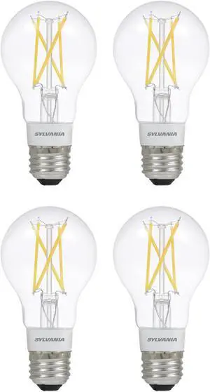 (4 bulbs) Sylvania Smart+ LED Smart Bluetooth A19 light Bulb, Seamless Setup, Works with Google, alexa, AppleHomeKit, No hub required, 2700K, LED smart bulb
