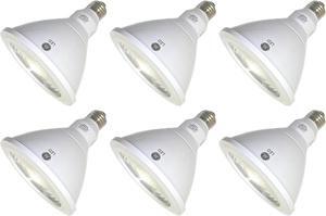 (6 bulbs) GE 92973 LED PAR38 Reflector Flood, 12 watts, 1050 lumens, 3000K Natural White, Dimmable, White