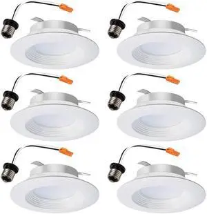 HALO RL460WH927PKBP  -- LED White Ceiling Light Retrofit Trim 2700K (6 pack) Recessed Integrated LED, Title 20 California Compliant