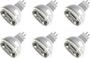 (6 bulbs) GE 21359 LED MR16 spot light bulb, 7 watt, 350 lumen, soft white 3000K, 900 series, GU5.3 base, non-dimmable light bulb