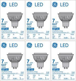Ge 42341 Led GU7 Bulb 12Volts AC/DC 7 watts 2900K 300 Lumens (pack of 6)