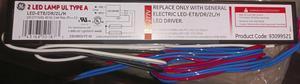 GE 93099521 LED Driver LED-ET8/DR/2L/H LED 2 Lamp UL Type A, 120-277V