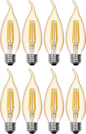 (case of 8 bulbs) GE Lighting Vintage Style LED Decorative Light Bulbs, 5.5 Watts (60 Watt Equivalent) Warm Candle Light, Amber Glass, Medium Base, Dimmable