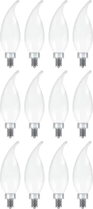 (12 bulbs) GE Decorative LED Chandelier Bulb-Watt (25 Watt Replacement),200 Lumens, Frosted, Soft White, Candelabra Base, Bent Tip LED Light Bulb (1 Bulb) (12 bulbs) GE Decorative LED Chandelier Bulb-Watt (25 Watt Replacement),200 Lumens, Frosted, Soft White, Candelabra Base, Bent Tip LED Light Bulb (1 Bulb)