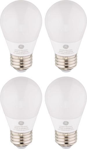 (4 bulbs) GE 32275 LED Daylight A15, 40 watt equivalent, 300 lumens, 5000K Daylight A15 Ceiling Fan/Appliance frosted finish medium base Dimmable LED Light Bulb