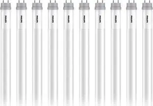 (case of 10) Philips 557421 LED Tube 9.9T8/COR/48-835/MF16/G T8 Fluorescent Replacement, 48 inches, 10 watts 3500K Neutral White, Type B Ballast Bypass LED tube for 4ft T8 LED upgrade