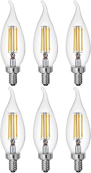 (6 bulbs) GE Lighting 32596 LED Chandelier CAC Light Bulb, Soft White, 300 lumens, 3.5 watt LED Light bulb, Dimmable