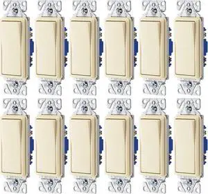 (case of 12) EATON Wiring 7503LA-BOX 15-Amp 120-Volt 3-Way Decorator, Light Almond