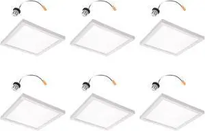 HALO 5" / 6" Square Surface Mount LED Downlight 3000K White 1135 lumens (6 pack)