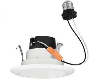 Hubbell Prescolite LED Downlight Retrofit Kit, 4 inch round, 4000K, 600 lumens, 9 watt, Dimmable Downlight Recessed Light, White trim