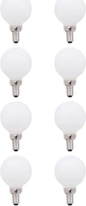 (8 bulbs) Sylvania 40359 LED Globe G16.5, 25 watt equivalent, Dimmable, Indoor Outdoor, Soft White, Candelabra base, LED Light Bulbs