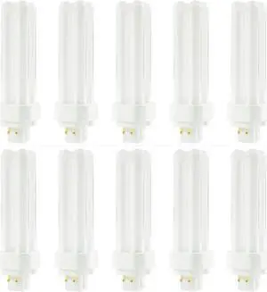 (case of 10) GE 97595 F13DBX/830/ECO4P Compact Fluorescent 13 watt CFL light bulb, Double Biax 4 Pin