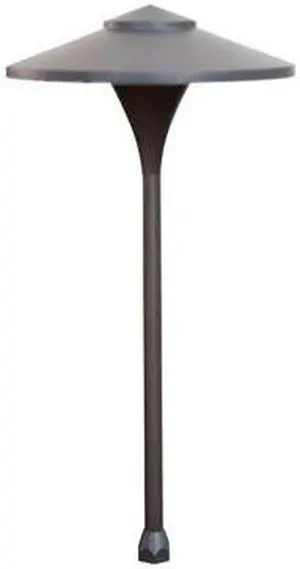 Philips Hadco RL9-AS7 Aluminum Quartz Halogen Landscape Path Light Fixture, with stake, black finish, 20 watt maximum, quartz or LED, frosted tempered glass