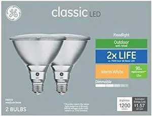 GE Classic 2-Pack 90 W Equivalent Dimmable Warm White Par38 LED Light Fixture Light Bulbs GE Classic 2-Pack 90 W Equivalent Dimmable Warm White Par38 LED Light Fixture Light Bulbs