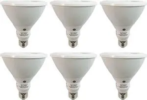 (case of 6) GE 63334 Dimmable LED, 12 Watt, PAR38, 90 watt equivalent,  820 lumens, 25 Degree Narrow Flood, 2700K Warm White