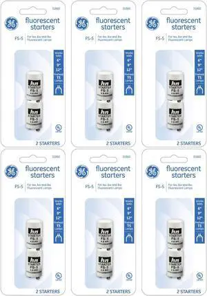 (case of 12 starters) GE 31860 White Fluorescent Starter 4 watt, 6 watt and 8 watt T5 fluorescent