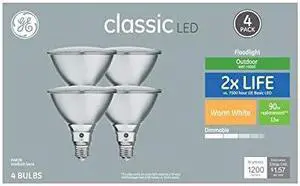 GE Classic 4-Pack 90 W Equivalent Dimmable Warm White Par38 LED Light Fixture Light Bulbs GE Classic 4-Pack 90 W Equivalent Dimmable Warm White Par38 LED Light Fixture Light Bulbs