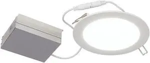 (case of 4) Philips PILA Flat LED Downlight PILADISC6R30K, 6 inch round, 900 lumens, 3000K, 120V, 13.5 watts, LED White Luminaire
