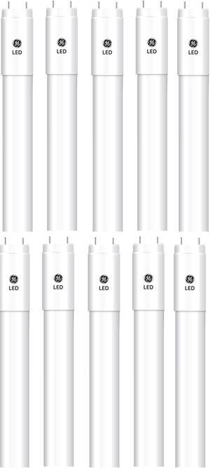(case of 10) GE 62407 Glass LED Tube, High Lumen, Frosted 48 inch upgrade for T8 fluorescent lamp, 4000K,  70,000 hour life, Type C requires external driver