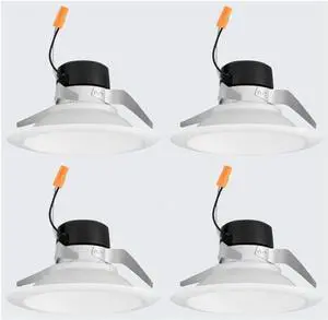 (case of 4) Prescolite LB6A7L27K9 LiteBox 6 inch round LED Downlight and Retrofit Trim, 2700K, 700 Lumens, 10 watts, dimmable, white trim, recessed lighting LED