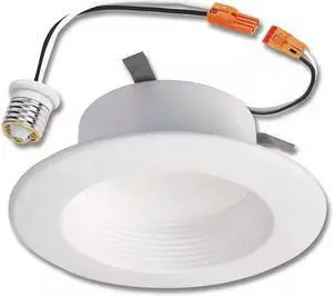 HALO RL460WH6935R Complete Recessed LED Retrofit Kit, 4 inch downlight, 3500K, 635 lumens, white baffle trim, integrated LED recessed light with screw in adapter