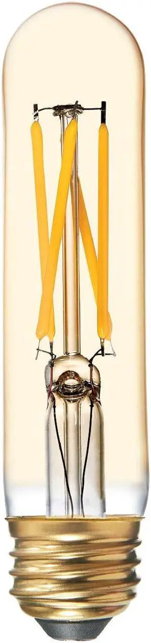 GE Lighting 36578 Amber Glass Light Bulb LED Vintage Style Dimmable T9 Tube 6 watts (60-Watt Replacement), 500-Lumen Medium Base, 1-Pack, Warm Candle
