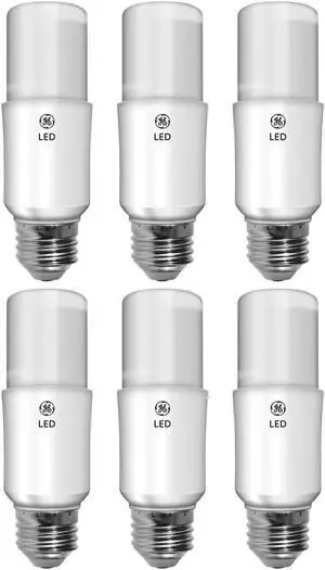 (6 bulbs) GE 66256 - bright stik LED Tubular Light Bulb 5 watt 450 lumen 2700K LED