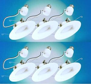 (case of 6) GE Lighting 47769 refresh LED Downlight, 8 watts, Daylight retrofit kit, White, Indoor Floodlight for 5 or 6 inch recessed downlight, easy LED upgrade, energetic light