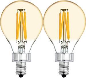 (2 bulbs) GE Lighting 42160 LED A15 Vintage Amber Glass, 4 watt, 240-Lumen, Dimmable LED Bulb with Candelabra Base, Warm Candle Light, ceiling fan perfect fit
