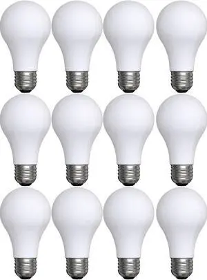 (12 bulbs) GE Lighting 99190 General Purpose Classic Shape A19 Soft White LED 8 watt (60-Watt Replacement), 760-Lumen Medium Base, Frosted White