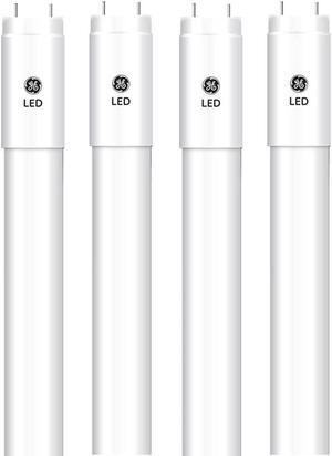 (4 tubes) GE T8 LED Tube, 48 inch, 15 watt, 1800 lumens, 4000K Cool white, Type A plug and play-- fast and easy upgrade for 4-ft T8 fluorescent lamp, no rewire no hassle