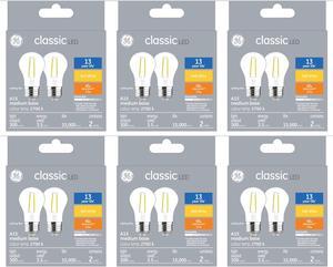(12 bulbs) GE classic LED A15, 3.5 watt, 300 lumen 40 watt replacement, Dimmable, medium base, soft white 2700K Ceiling Fan Light bulb