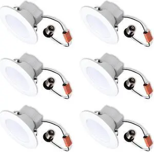 (case of 6) GE 95853 LED Recessed Downlight Complete recessed Lighting Kit, 2700K, Round 4 inch, Medium base Easy Replacement (case of 6) GE 95853 LED Recessed Downlight Complete recessed Lighting Kit, 2700K, Round 4 inch, Medium base Easy Replacement