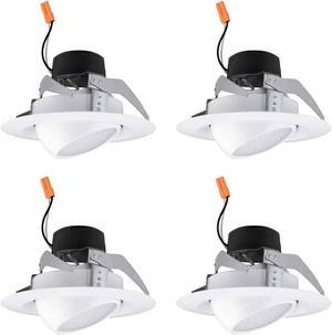 (case of 4) Hubbell LBEB6A7L35K9 WH PRESCOLITE LED Recessed Can Retrofit Kit with 5 6 Inch Recessed Housing, 3500K, Directional LED Downlight
