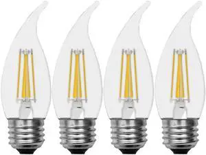 GE Lighting 28479 Bent Tip Decorative Candle LED, 4-Pack, Clear, 4 Bulb GE Lighting 28479 Bent Tip Decorative Candle LED, 4-Pack, Clear, 4 Bulb