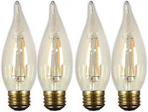 GE Lighting 37621 LED Vintage Chandelier Light Bulb with Medium Base, 3-Watt, Soft White, 4-Pack, Amber Glass, 4 Count GE Lighting 37621 LED Vintage Chandelier Light Bulb with Medium Base, 3-Watt, Soft White, 4-Pack, Amber Glass, 4 Count