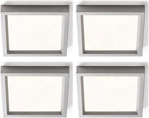 (case of 4) Philips Lightolier SlimSurface LED 4 inch square luminaire, 2700K, Aluminum finish, 80CRI, 650 lumens, S4S827K7AL