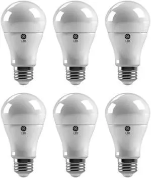 (case of 6) GE 69118 LED A19, 6 watt, 3000K Soft Natural White, Medium screw base, Dimmable