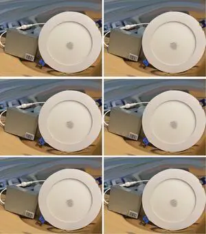 (case of 6) Philips Lightolier FD6R LED Flat Downlight dual select, CCT selector (2700K, 3000K, 3500K, 4000K & 5000K) and Lumen selector, 6 inch round LED downlight, white, 0-10V Dimming