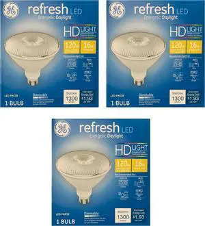 (3 bulbs) GE 36913 refresh LED Par38, Dimmable, 120 watt equivalent, Energetic Daylight LED Flood light