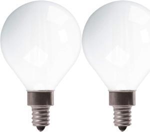 GE Lighting 25046 Frosted Finish Light Bulb Dimmable LED Daylight Decorative G16.5 Globe 4.5 (40-Watt Replacement), 350-Lumen Candelabra Base, 2-Pack, Soft White, 2 Piece