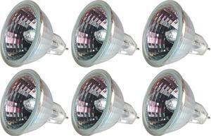 (6 bulbs) GE 25480 MR16 Halogen Flood Lamp, 20 watt, quartz Halogen Indoor, 2 pin GX5.3 base, 2900K, Q20MR16/FL Light Bulb