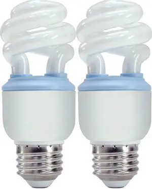 GE Lighting 67451 Reveal Spiral CFL 10-Watt (40-watt replacement) 450-Lumen T3 Spiral Light Bulb with Medium Base, 2-Pack,Color Enhanced Long Life GE Lighting 67451 Reveal Spiral CFL 10-Watt (40-watt replacement) 450-Lumen T3 Spiral Light Bulb with Medium Base, 2-Pack,Color Enhanced Long Life