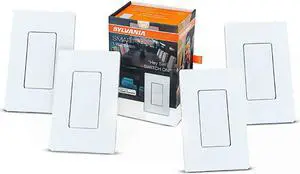 SYLVANIA SMART Bluetooth Wall Switch for Apple Homekit and Siri Voice Control, No Hub Required - 4 Pack