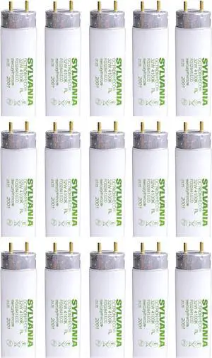 (case of 15) Sylvania 21781 FO32/841/ECO 32 watt 4100K T8 Bulbs, 800 Series, 48 inch fluorescent tube