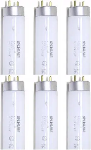 (6 tubes) SYLVANIA 21871 Octron T8 Fluorescent Tube, 24 inches,  17 Watt, 5000K, 900 Series Fluorescent Lamp